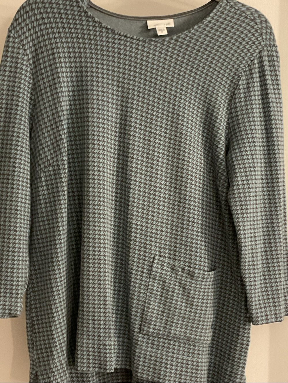 J Jill Light Blue Patterned Long Sleeve Women's Tunic shirt